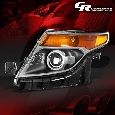 #ad LEFT BLACK AMBER FRONT DRIVING PROJECTOR HEADLIGHT FOR 2011 2015 FORD EXPLORER $119.88