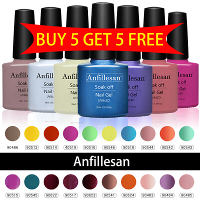#ad 72 Colors Anfillesan UV Gel Nail Polish Soak Off UV LED Gel Lacquer Manicure DIY $3.59