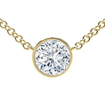 #ad 0.20 TCW Diamond By The Yard Single Station Necklace 14k Gold G VS2 16” Yellow $1000.51