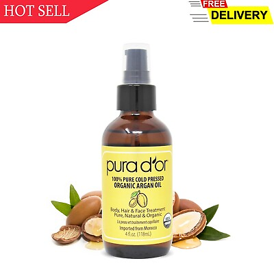 #ad PURA D#x27;OR Organic Moroccan Argan Oil 118mL skin Hair Face Body Treatment.... $18.83