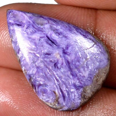 #ad Russia CHAROITE Pear 100% Natural Cabochon Russian Loose Gemstone 16.15 Cts.A05 $5.51