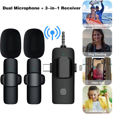 #ad Wireless Mini Lavalier Microphone Audio Video Recording For Android iphone MIC $13.50