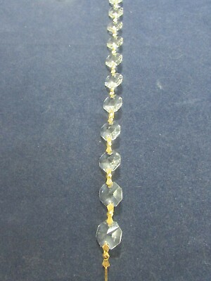 65 feet AAA CUT CRYSTAL 30 % LEAD CHANDELIER CHAIN PARTS PRISM GOLD $86.50
