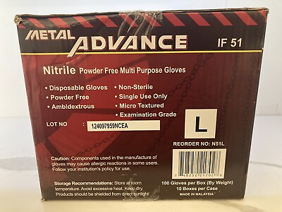 #ad Advance Exam Nitrile Gloves Powder Free Black Case Of 1000 PCs Large 5 Mil $69.99