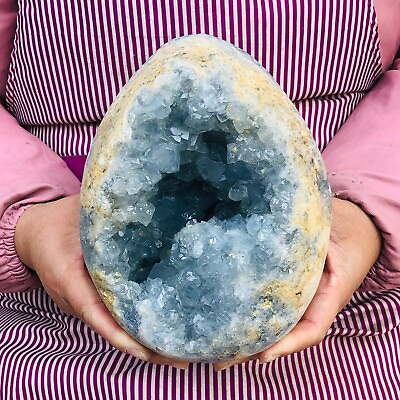 #ad 10.84LB Natural Beautiful Blue Celestite Crystal Geode Cave Mineral Specimen $240.00
