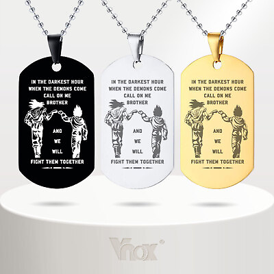 #ad Vnox Stainless Steel Mens Necklace Pendant Brother Dog Tag Graduation Gift $11.98