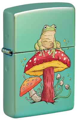 #ad Zippo 48973 Mystical Frog amp; Mushroom High Polish Green Finish Lighter NEW $31.41