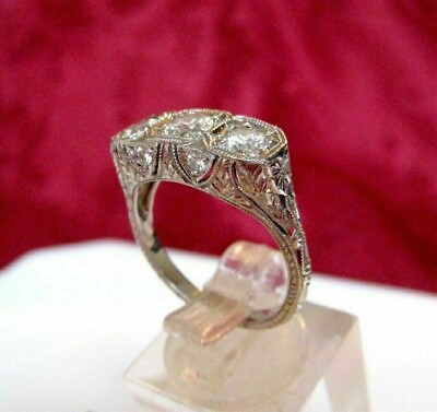#ad Victorian Vintage Style 2.45Ct Lab Created Diamonds Engagement 925 Silver Ring $81.55
