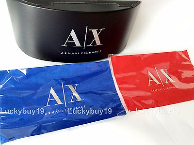 #ad Armani Exchange HARD Sunglasses Shell Black CASE amp; CLOTH Blue Red Authentic New $24.90