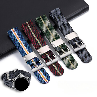 #ad Premium Sports Quick Release Stripe Watch Strap Pin Buckle Wristbands 20 22 24mm $19.88