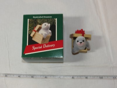 #ad Hallmark Keepsake Ornament Handcrafted Special Delivery Seal 1989 Pre Owned $15.59