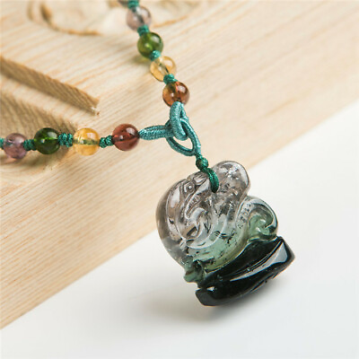 #ad Genuine Natural Green Tourmaline Quartz Crystal Fashion Necklace Pendant Jewelry $250.00