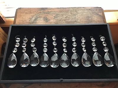 #ad 10 Antique Crystal Multi Facet 4 1 4” Fancy Prisms $26.99