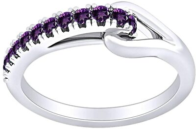 #ad Eternity Fashion Wedding Ring Simulated Amethyst SterlingSterling $108.78