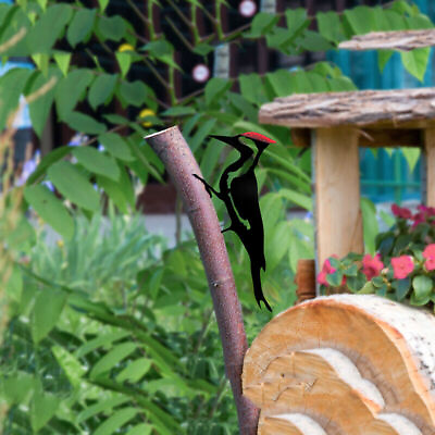 #ad Woodpecker On Branch Steel Silhouette Metal Wall Art Home Garden Yard Patio $8.99