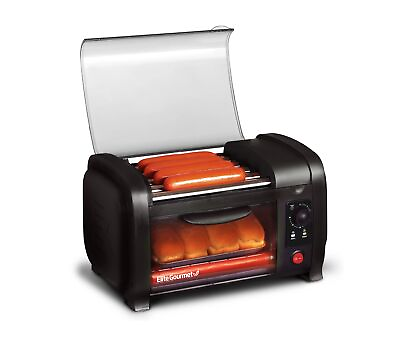 #ad Elite Gourmet EHD 051B New Cuisine Hot Dog Roller and Toaster Oven Black $34.30