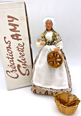 #ad Santon de Provence BAKER French peasant woman terracotta figurine 10.5quot; signed $25.00
