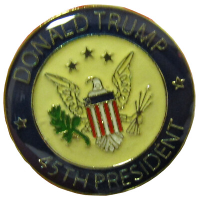 #ad Wholesale Pack of 50 Donald Trump 45th President Round Bike Hat Cap lapel Pin $108.88
