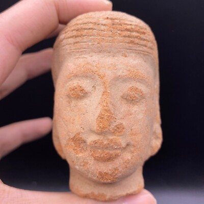 #ad ANCIENT NEAR EASTERN DECORATED TERRACOTTA FIGHTER HEAD $102.00
