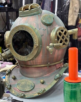 #ad Copper Style Scuba SCA Divers Diving Helmet US Navy Mark V Deep Sea Marine Morse $251.09