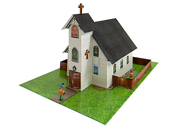 1 48 O Scale Church Diorama Building Kit Fits Lionel Bachmann Williams $14.45