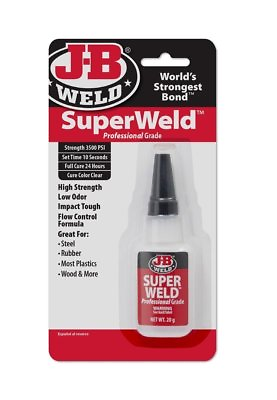 #ad JB Weld 33120 Professional Grade Super Glue 20 Gram Clear $8.28