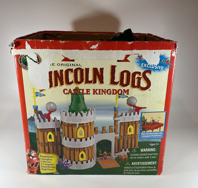 #ad Lincoln Logs KINGS PALACE CASTLE KINGDOM 96% Complete with Extras See Desc $59.99