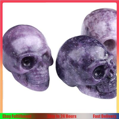 #ad Natural Amethyst Quartz Crystal Skull Skeleton Carved chakra Energy Stone US $12.34