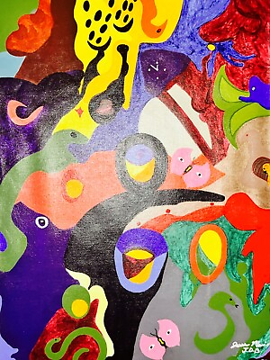 #ad colorful abstract original painting $500.00