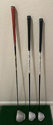 #ad LH Cobra AMP Cell Silver Wood Set Pro Driver 3 4 Wood amp; 5 7 Wood 3 Clubs VG $109.50