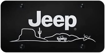 #ad Jeep Desert Laser Etched Logo Black License Plate Official Licensed $41.95