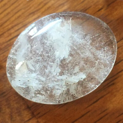 #ad Natural Quartz Crystal Palm Stone Polished Worry Stone Energy Healing Reiki Cab $10.99
