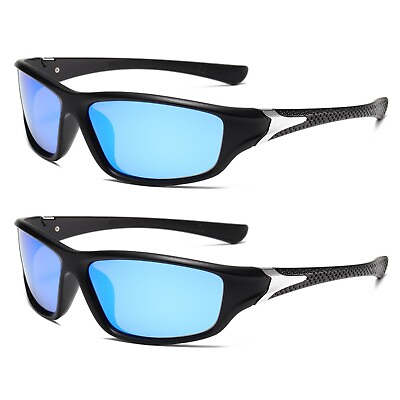 #ad 2PK Mens Sport Sunglasses Polarized for Cycling Fishing Running Driving Ski Golf $11.99