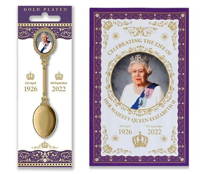 #ad Queen Elizabeth II Commemorative Collection Tea Towel Tea Spoon Set $24.95