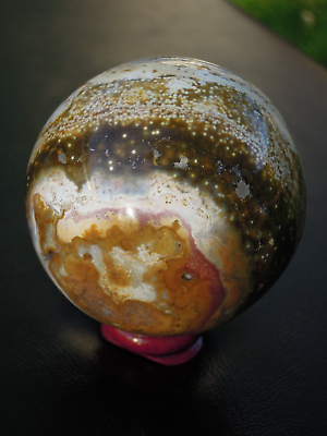 #ad 264g Natural Ocean Jasper Sphere Crystal Ball Healing with FREE Stand $41.25