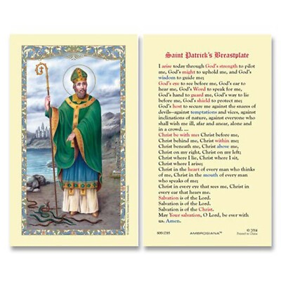 #ad Laminated St. Patrick#x27;s Breastplate Holy Prayer Card Christ Be With Me Catholic $2.79