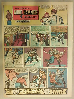 #ad Mike Hammer Sunday Page by Mickey Spillane from 2 21 1954 Tabloid Page Size $10.00