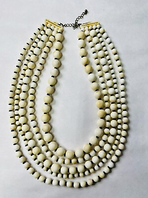#ad Vintage Retro 5 Strand necklace Beads Jewelry $19.99
