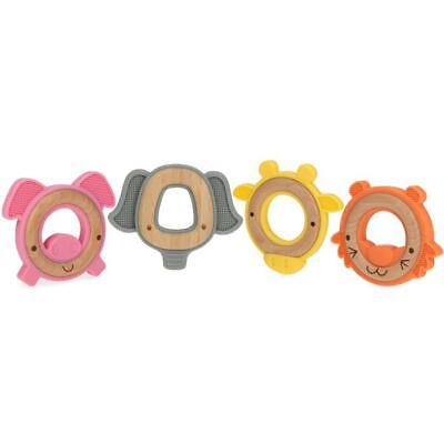 #ad Nuby Wood amp; Silicone Natural Teether Fun amp; Soothing Easy to Hold BPA Free $7.99