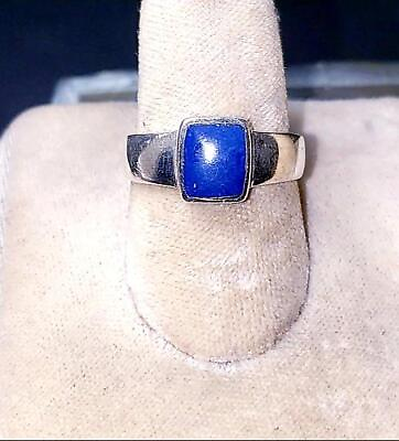 #ad 925 Sterling Silver Artisan Lapis Lazuli Silver Ring Size 7 $32.01