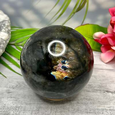 #ad Large Crystal Sphere Labradorite 1895g Natural Ball Reiki Healing Flash Gemstone AU $519.00