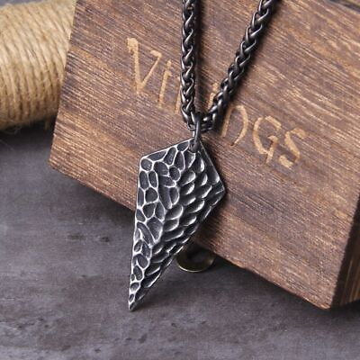 #ad Helm of Awe Viking Iron Viking Spear Pendant Necklace With Stainless Steel Chain $26.09