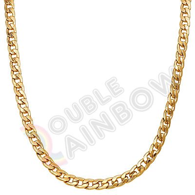 #ad 18 36quot;Men Stainless Steel 8mm Gold Silver Plated Diamond Cut Cuban Link Chain $11.99