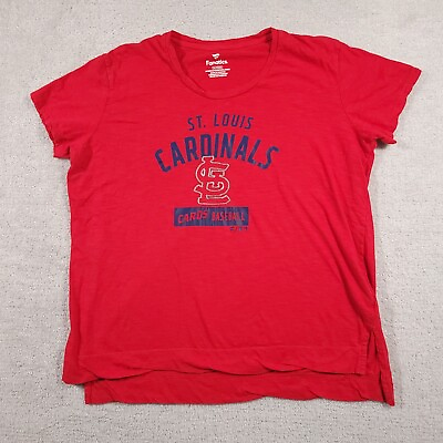 #ad Fanatics T Shirt MLB St. Louis Cardinals Card Baseball Women#x27;s XL Red Sequins $14.97
