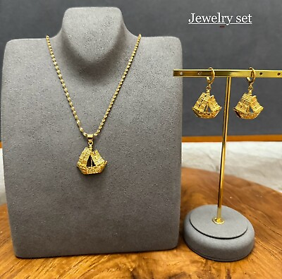 #ad New Gold Jewelry Set 24k Dubai Gold Plated Jewelry Set African Jewelry Gift C $59.00