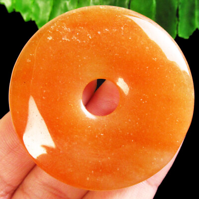 #ad 50x6mm Natural Yellow Aventurine Donut Pendant Bead Q08946 $12.44