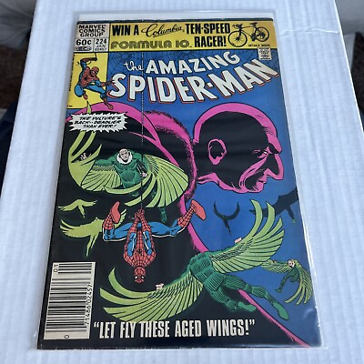 #ad 1982 Marvel AMAZING SPIDER MAN #224 Vulture 1st App Gold Exchange Comic c7 $5.99