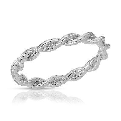 #ad Sterling Silver 925 Twisted Rope Ring Dainty Twisted Stackable Ring R116 $26.99
