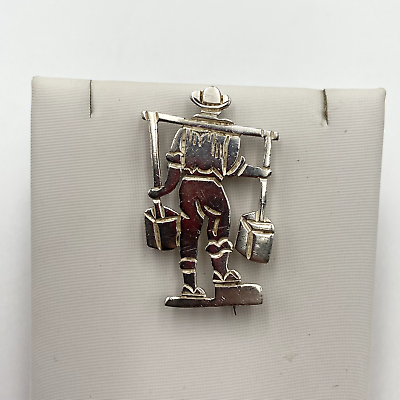 #ad STERLING SILVER 925 TAXCO MEXICO PROSPECTOR PIN 7.9g $24.95