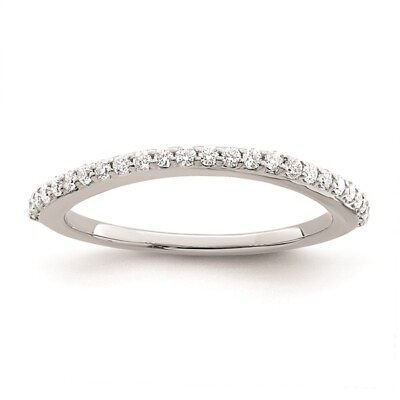 #ad 14K White Gold 1 4 carat Diamond Wedding Band Ring $522.00